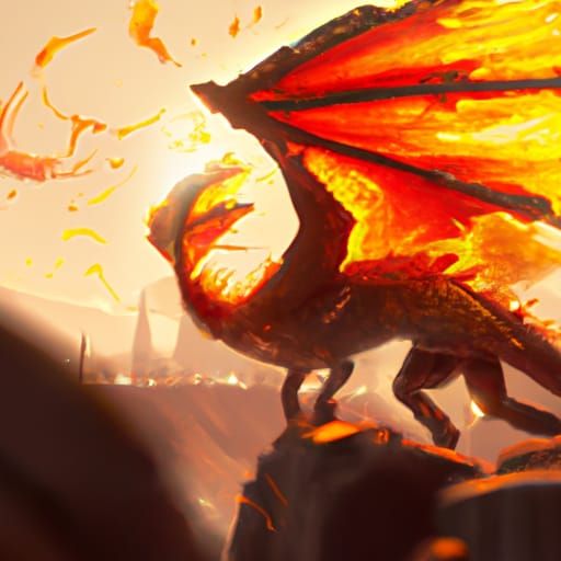 Wings of Fire Dragon in Dark Fantasy Style