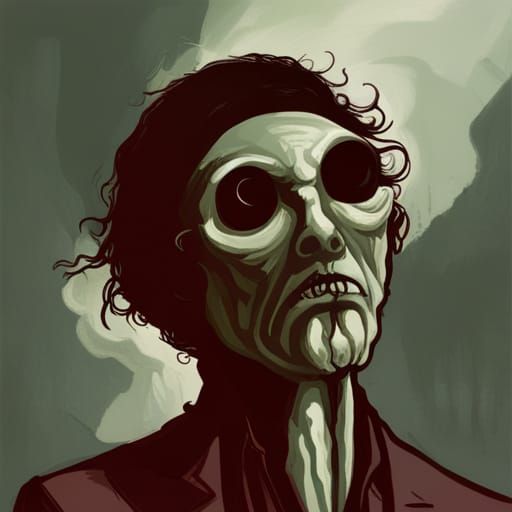 Intense Red Eyes in Gothic Horror Style