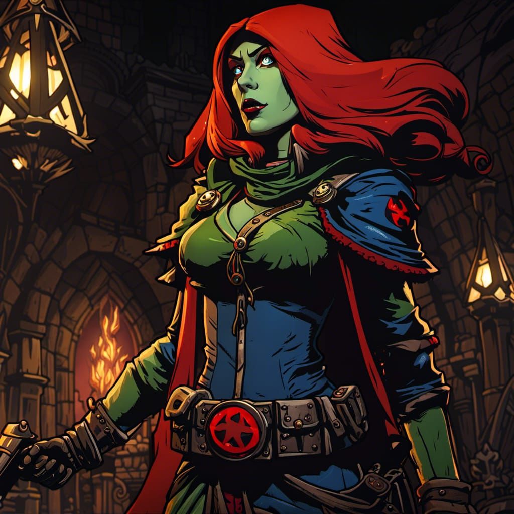 Miss Martian in Darkest Dungeon Style