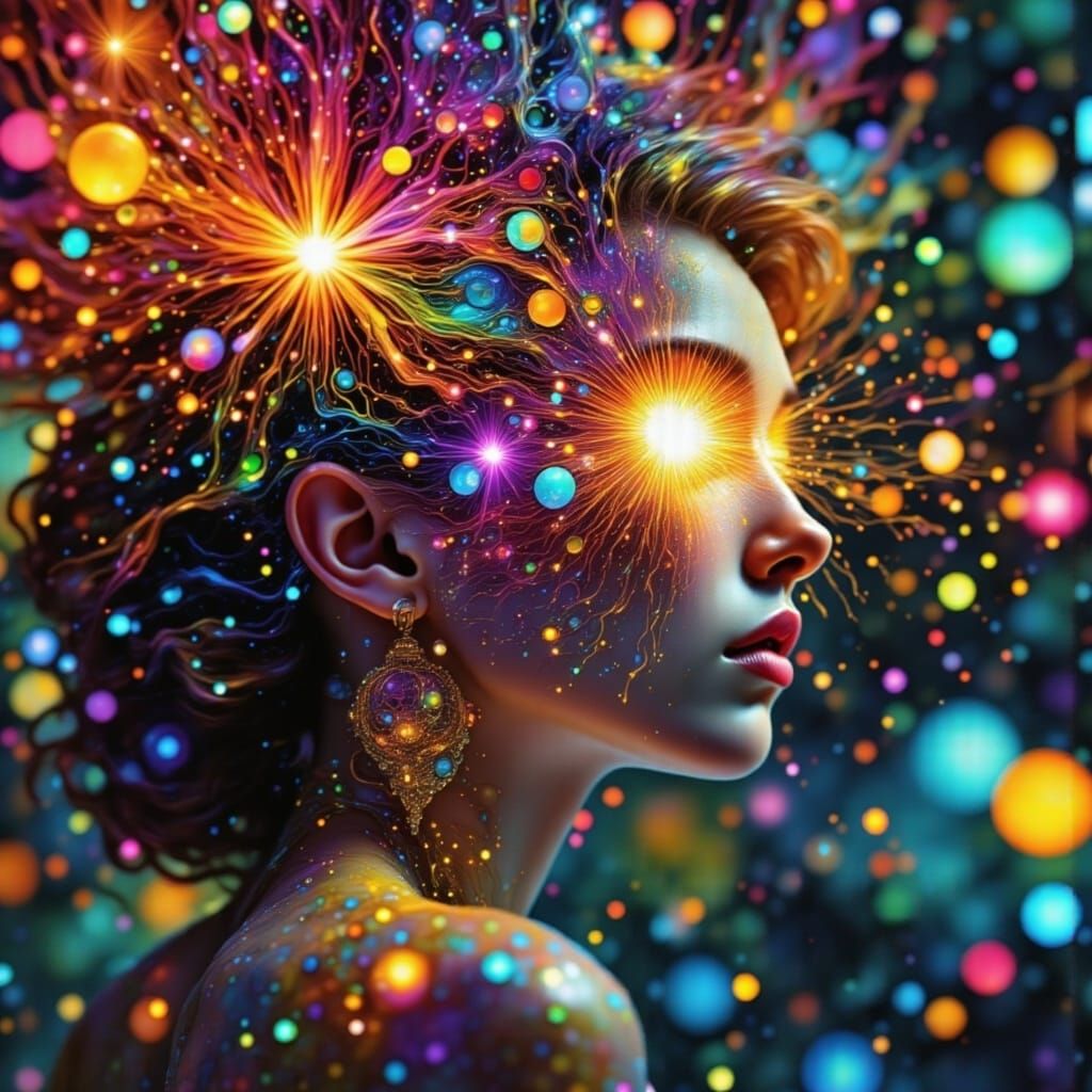 Cyberpunk Glass Depicts Intense Migraine Pain