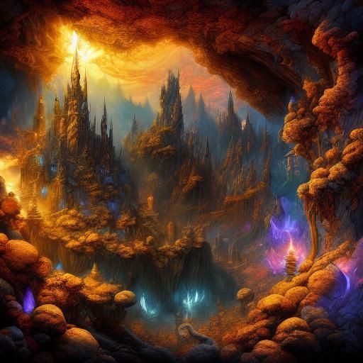 Dark Cave Point of Light: Fantasy Concept Art