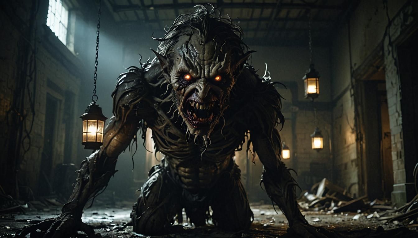 Twisted Creature Emerges from Shadows in Dark Asylum