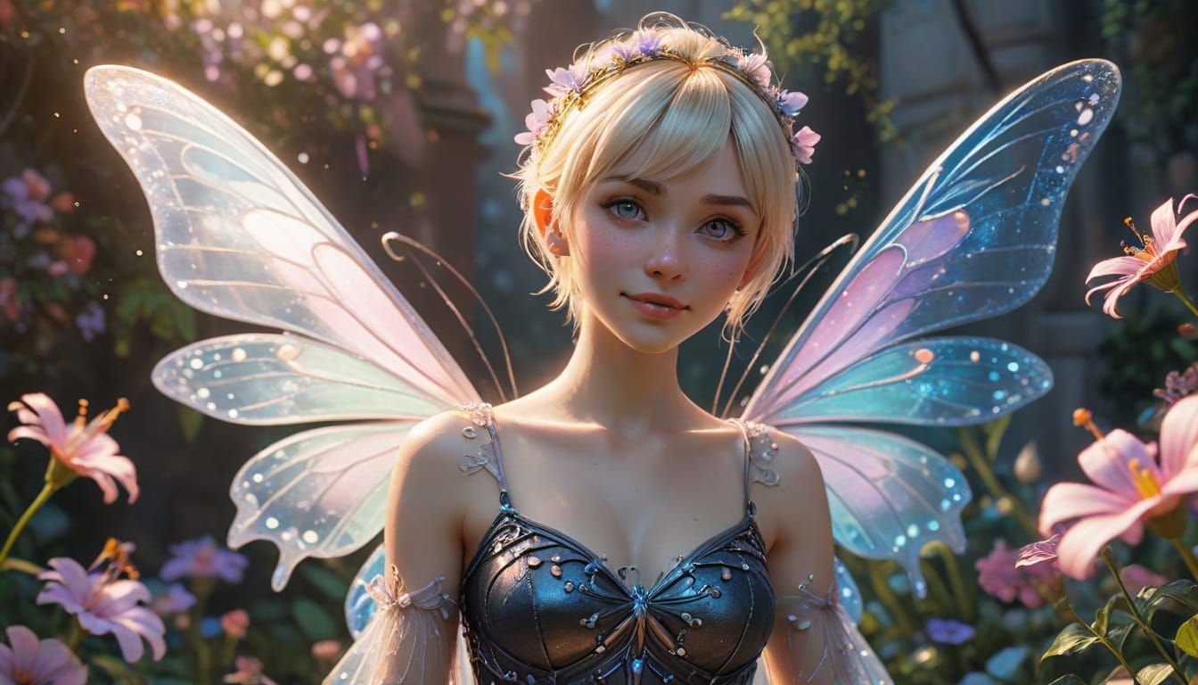 Gothic Fairy Princess in Pastel Wonderland