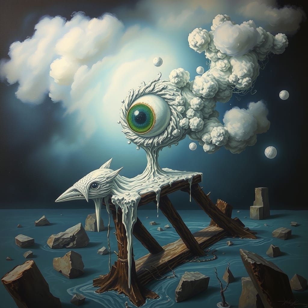 Surreal Storm Cloud with Eye, Dali Style