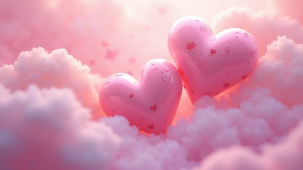 Heart Shapes in Dreamy Pastel Colors