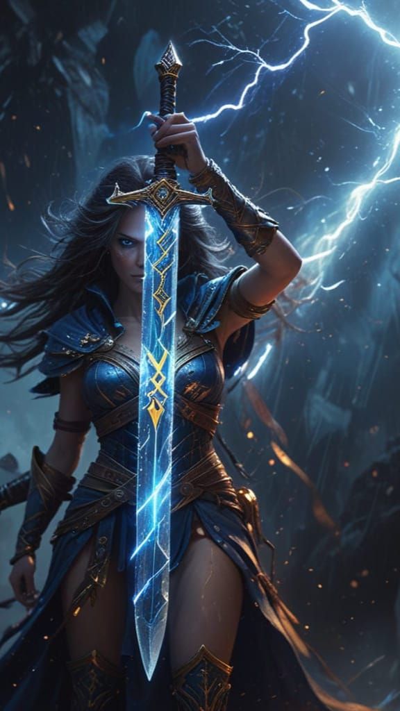 Mystic Sorceress Unleashes Arcane Lightning