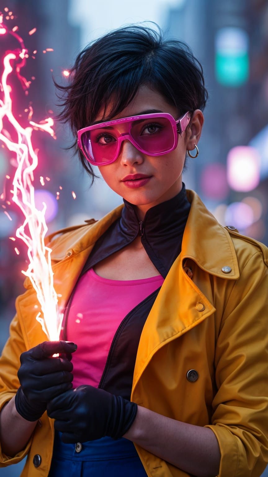 Jubilee in Modern Comic Style with Plasma Fireworks