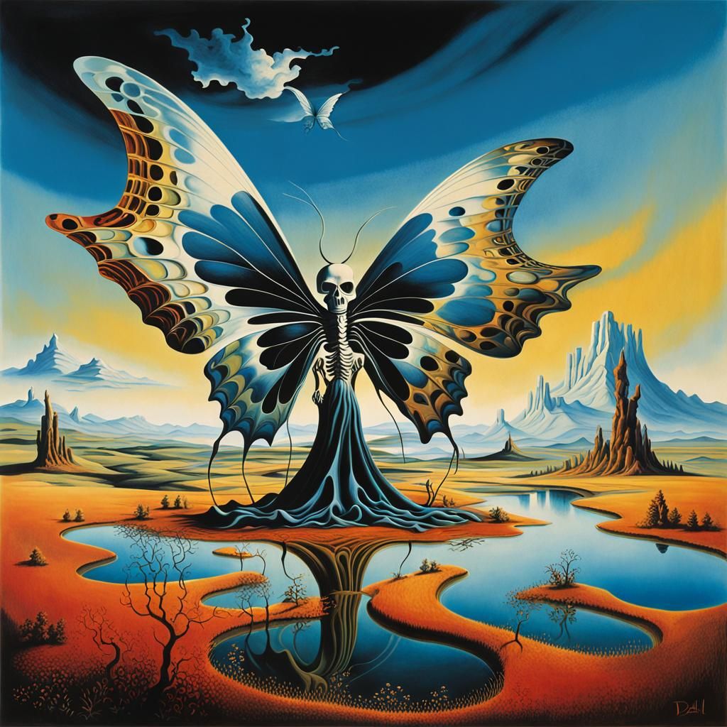 Surreal Landscape with Grim Reaper Vortex