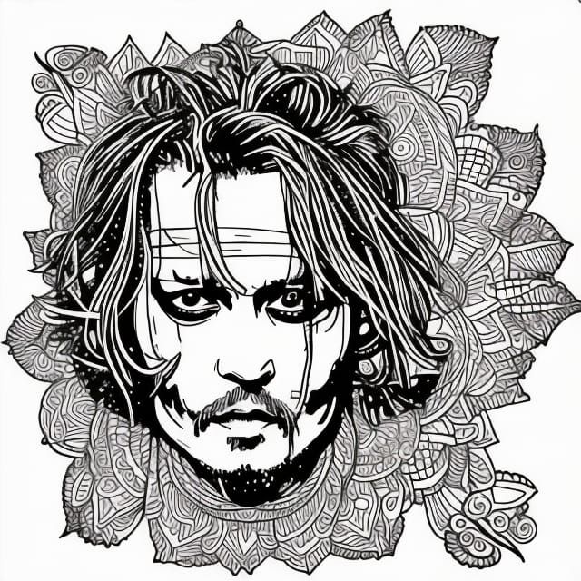 Coloring Book Mandala with Thick Lines