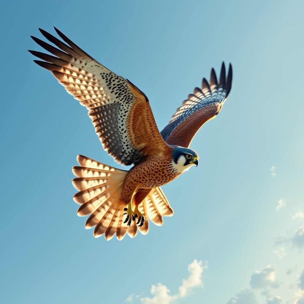 Majestic Falcon in Flight, Inspired by Realistic Wildlife Ar...