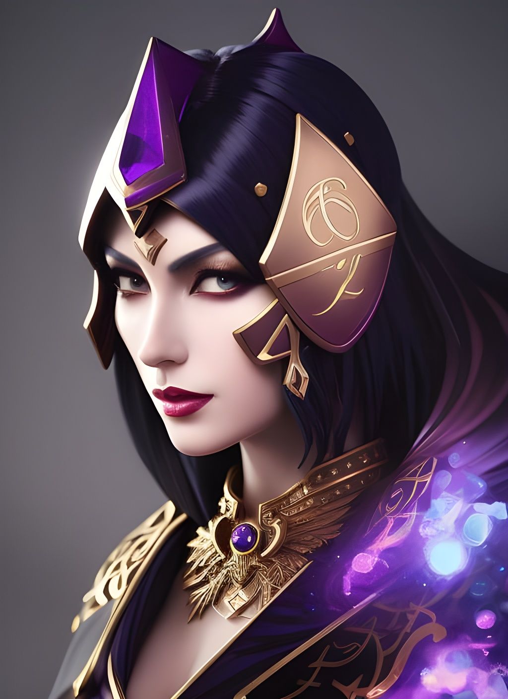 Calligraphic Ink Portrait of Tharja from Fire Emblem