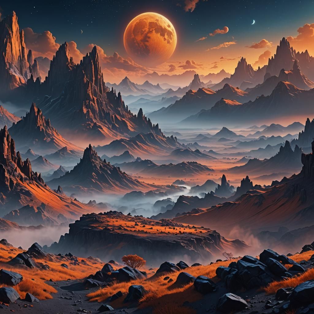 Mystical Planet Moonset in Unreal Engine 5