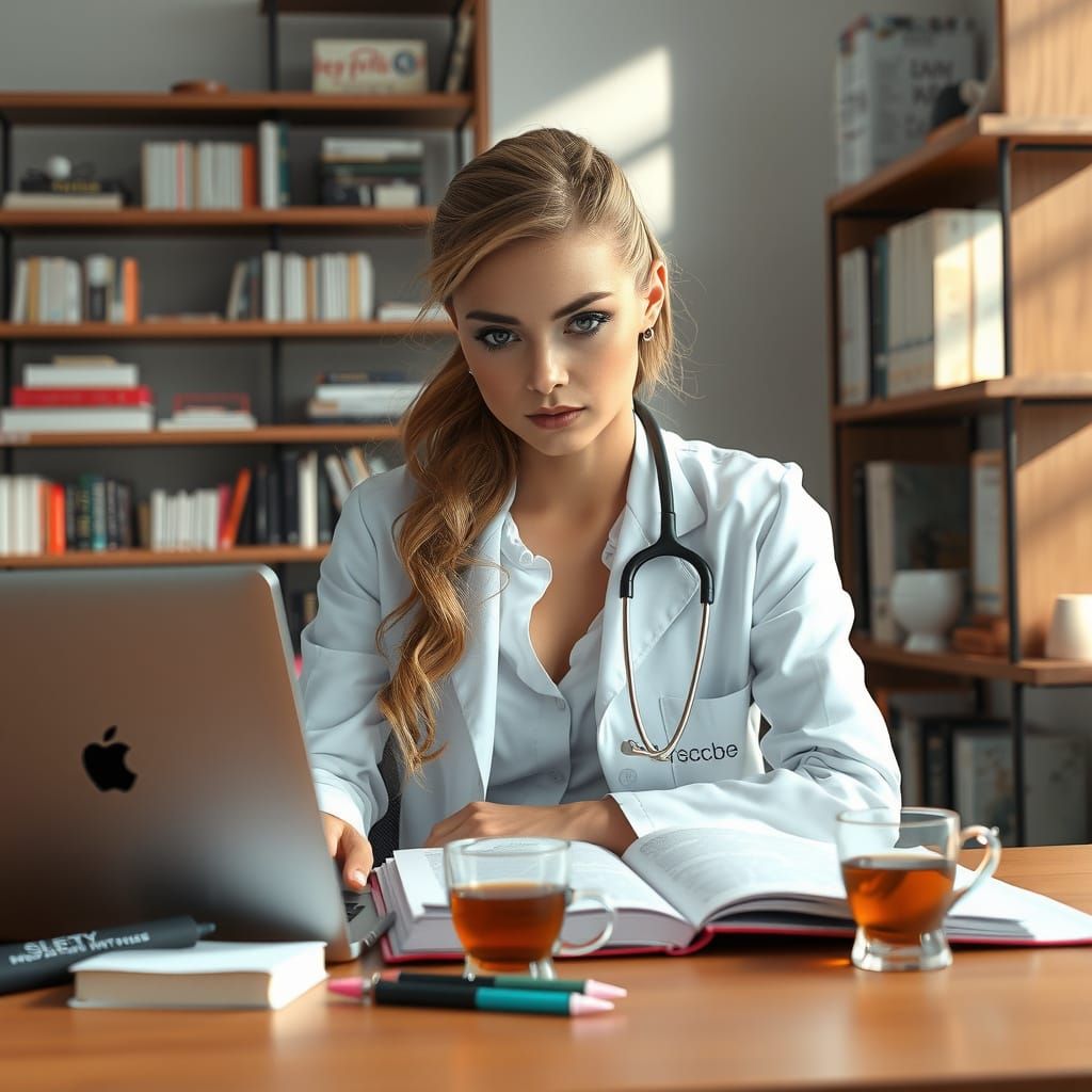 French Medical Professional Valeria Moreau in Elegant Study ...