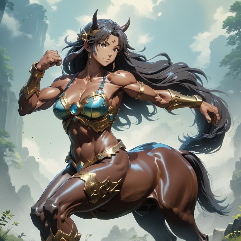 Anime Centaur in Studio Trigger Style