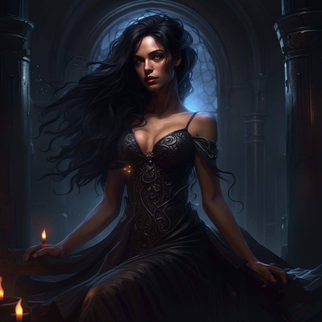 Dark Fantasy Temptress in Hyperdetailed Concept Art