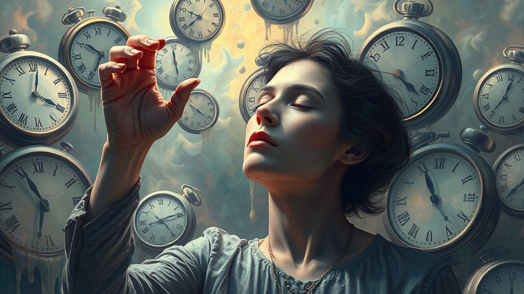 Surreal Dreamscape with Melting Clocks, Digital Painting