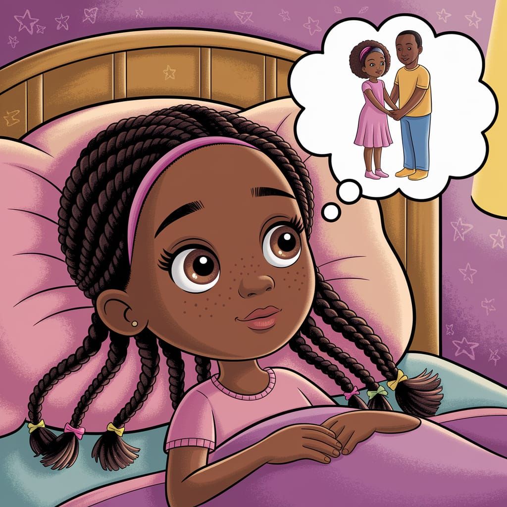 Gentle Nighttime Scene in Whimsical Children's Book Style