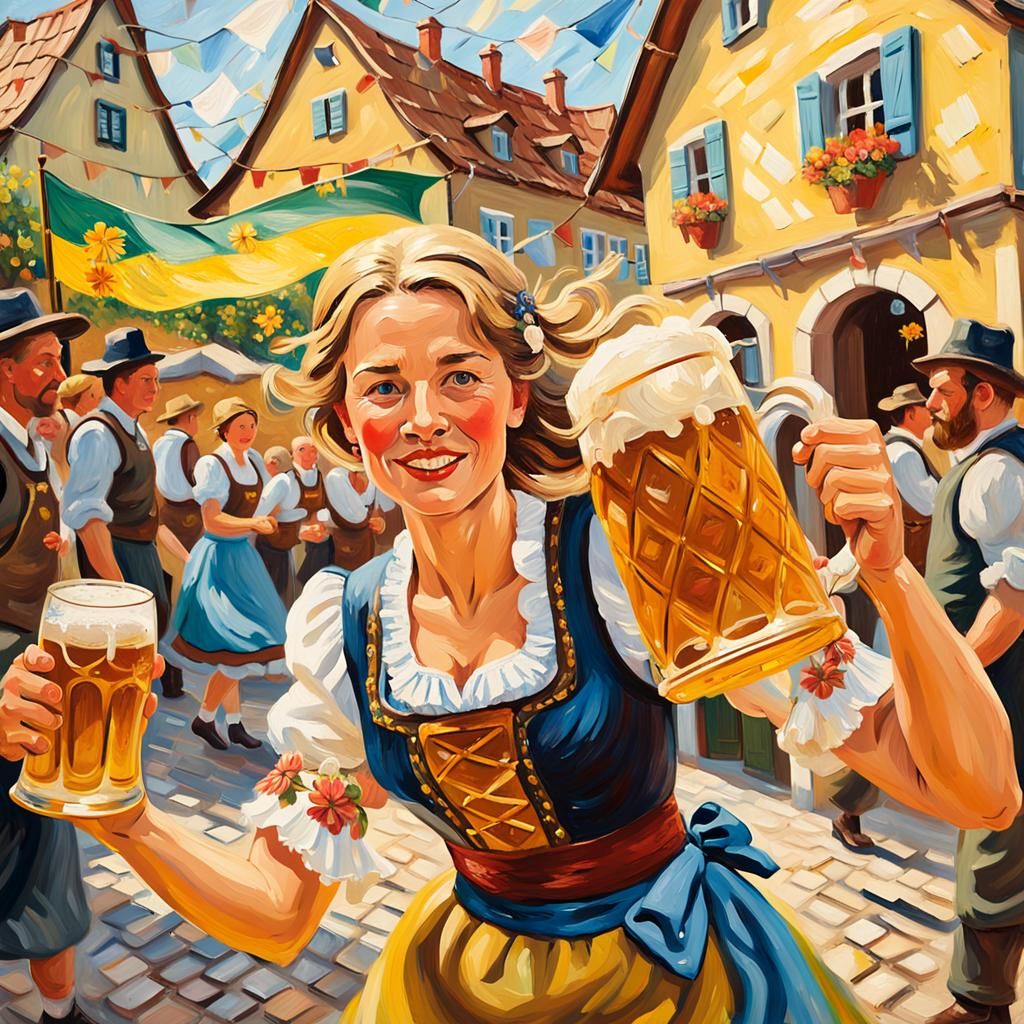 Bavarian village during Oktoberfest