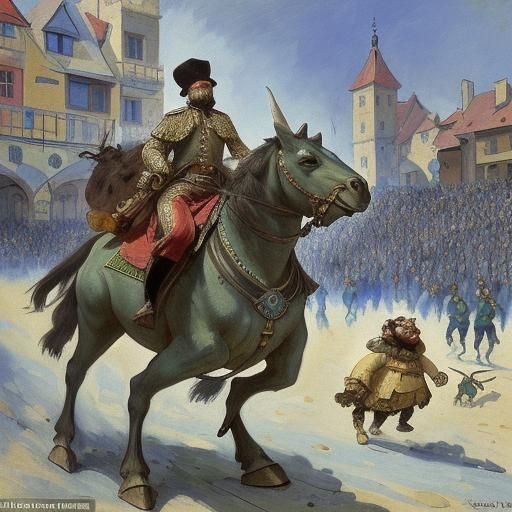 Frog Observes Battle: Impressionist Fauvist Style