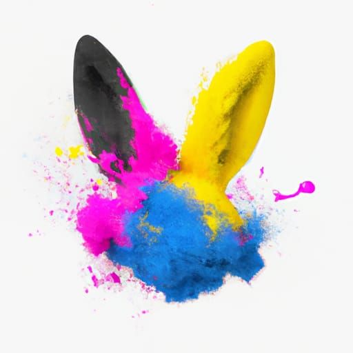 Colorful Explosion from Bunny Ears: Digital Art
