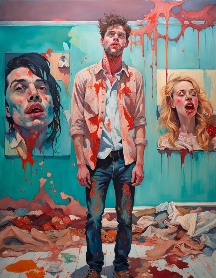 Zombie Painter in Post-Apocalyptic Art Studio