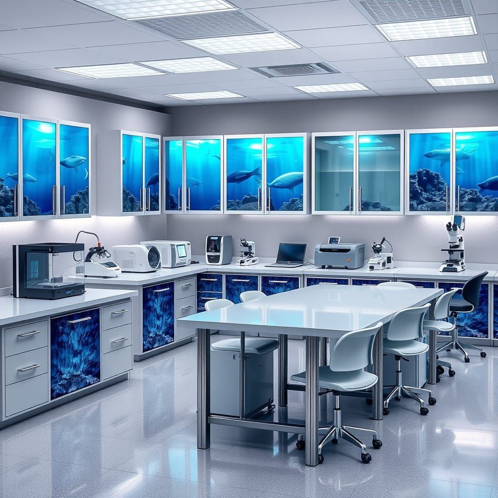 Photorealistic Maker Lab with Underwater Design