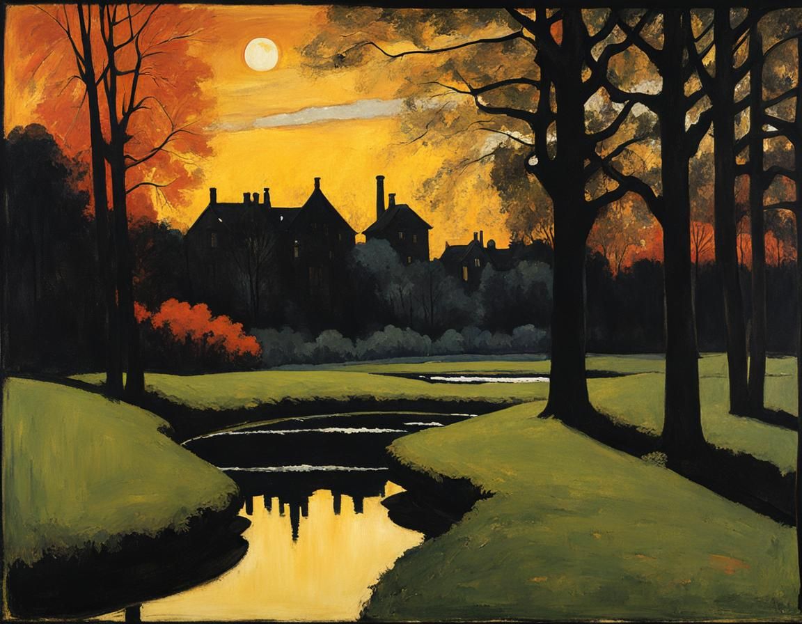 city park sunset