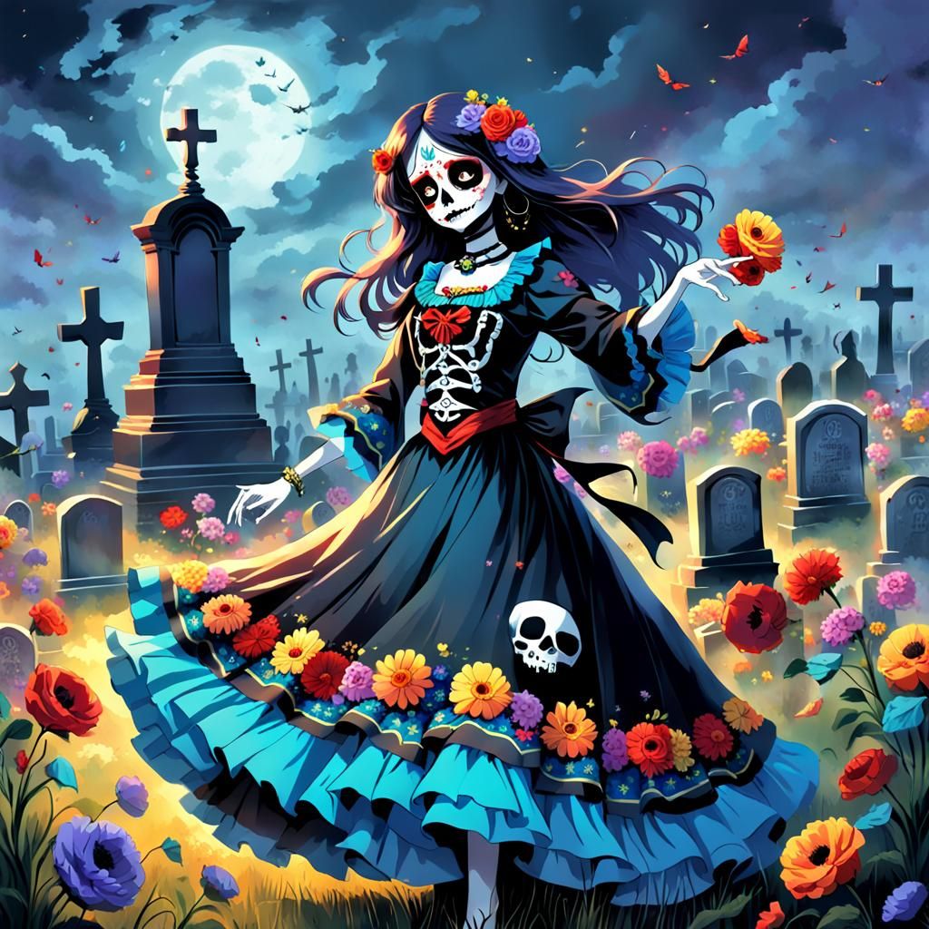 El Dia de los Muertos in Anime Style