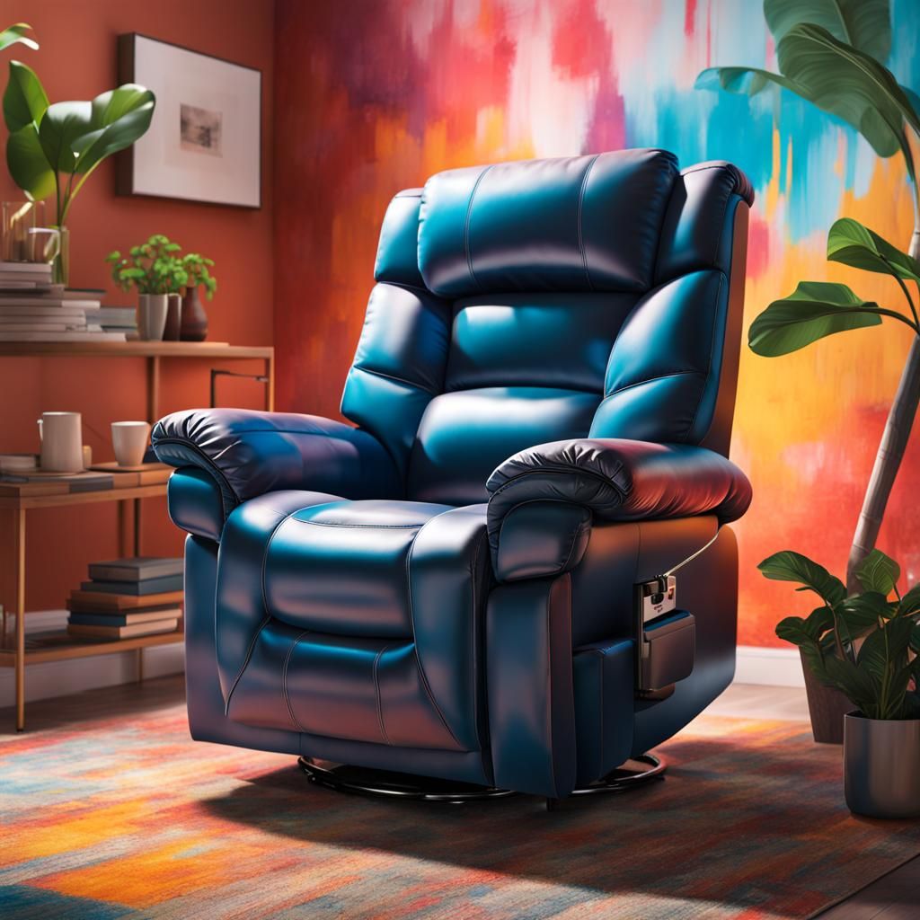 Comfortable Recliner in Living Room: Hyperrealistic Art