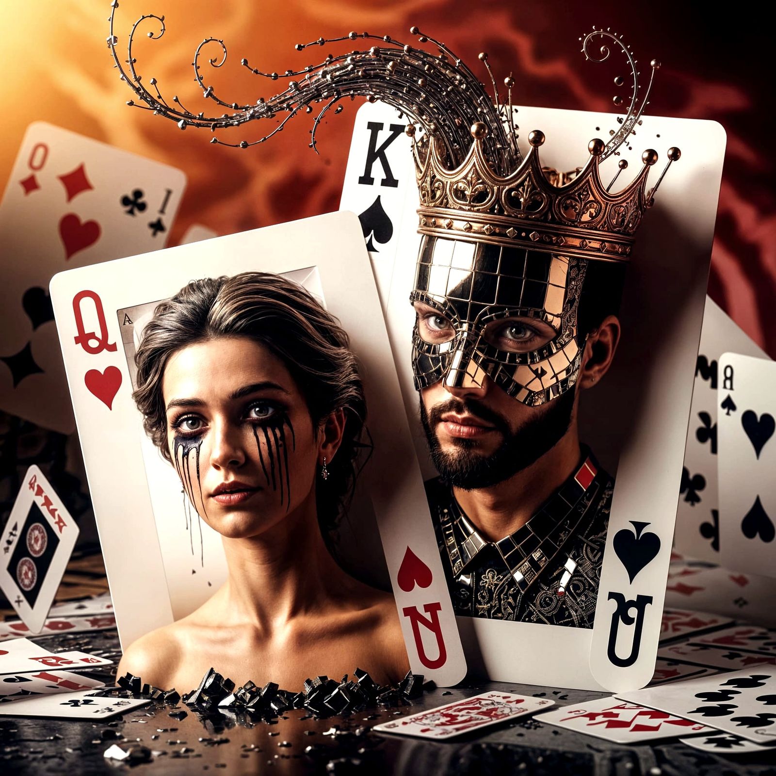 Surreal Playing Cards Reimagined with Living Faces