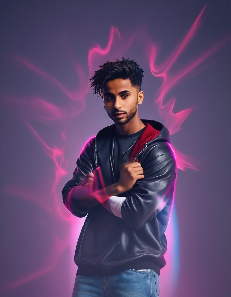 Trendy Ebony Figures in Vibrant Virtual CGI Style