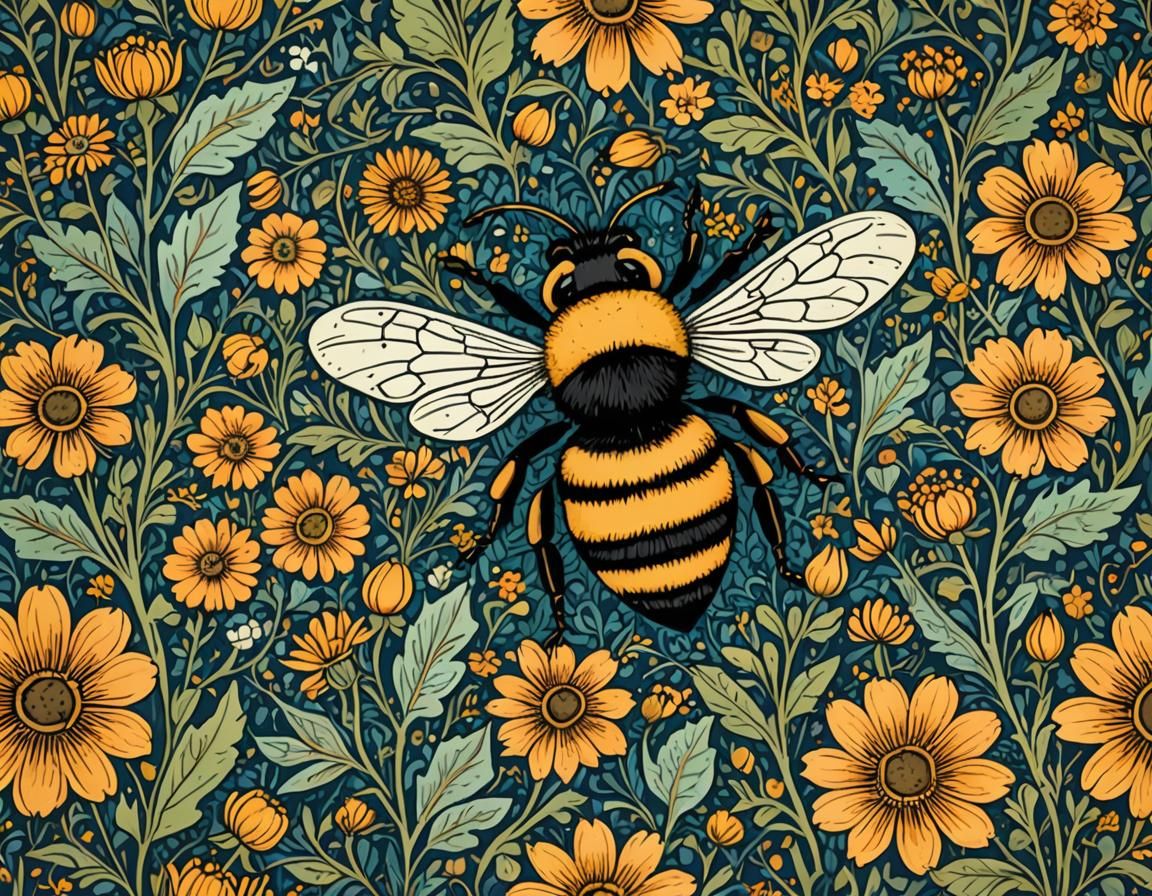 William Morris Style Bee