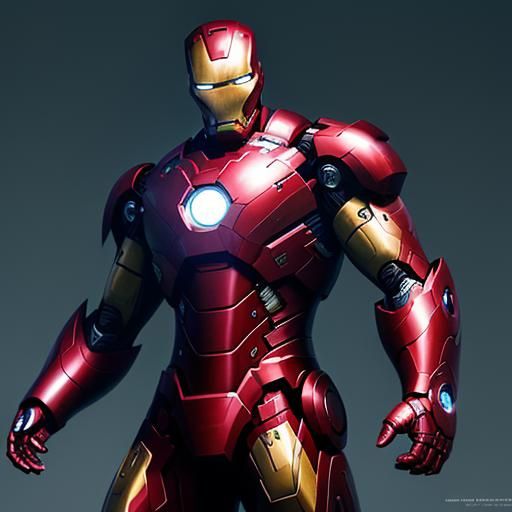 Heroic Iron Man in Full Armor: Hyperrealistic Concept Art