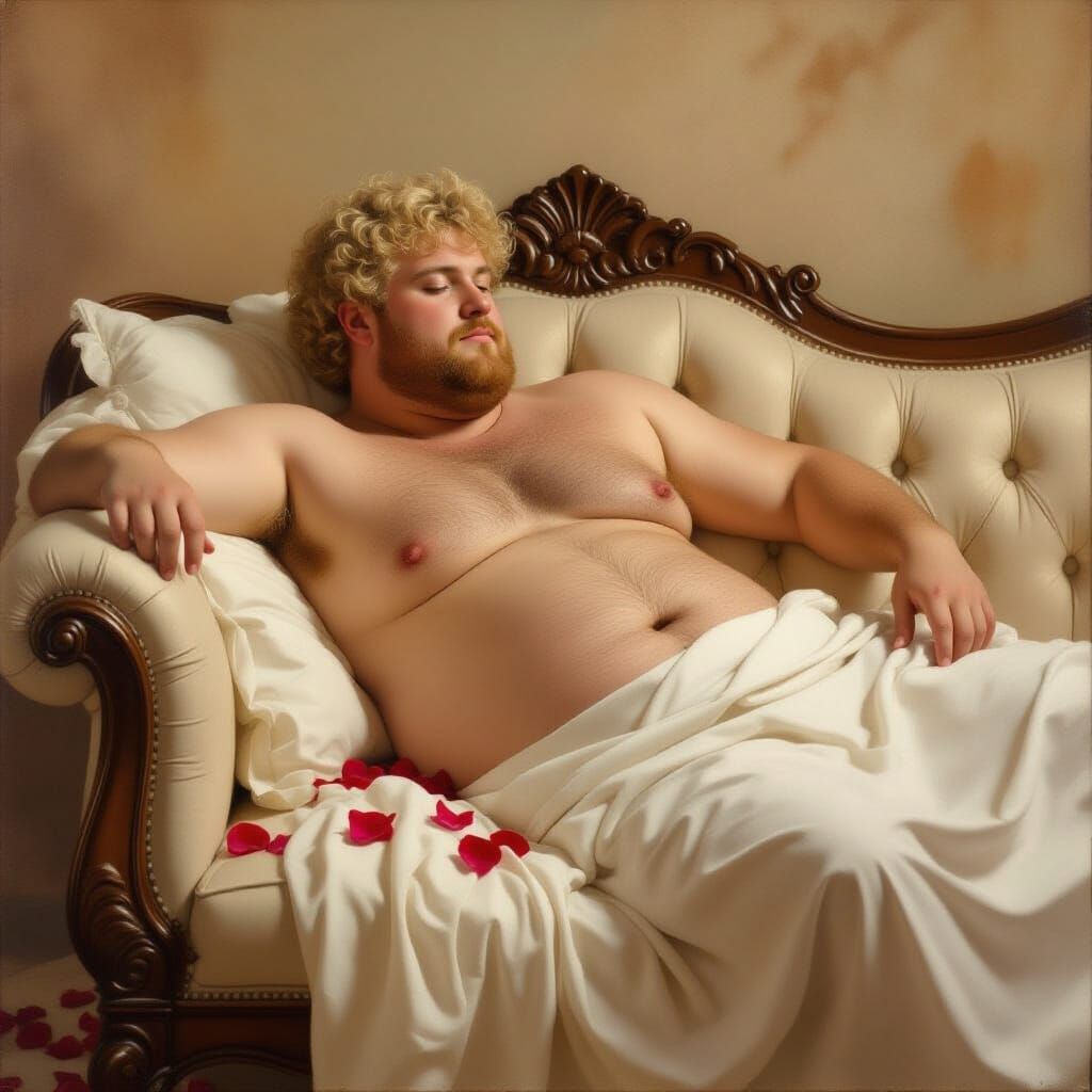 Lounging Man in Detailed Realism Style