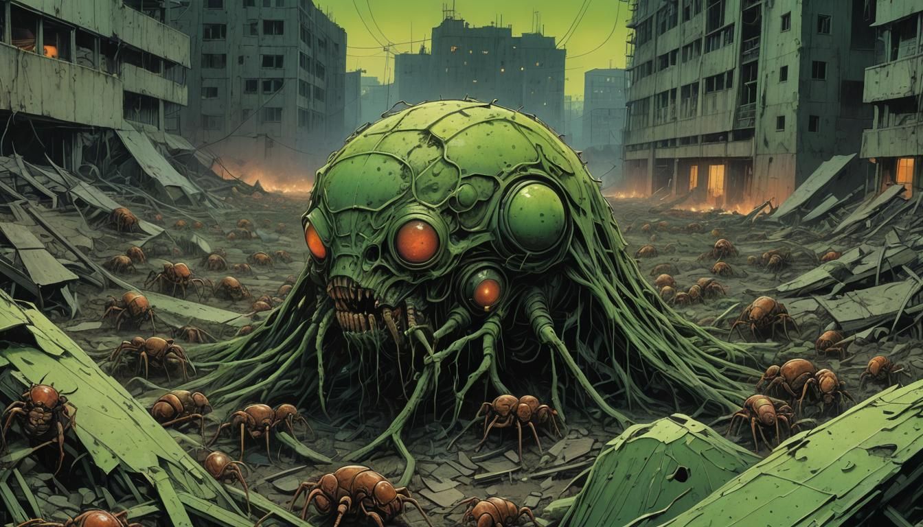 Beksiński-Inspired Comic Book Cover Art