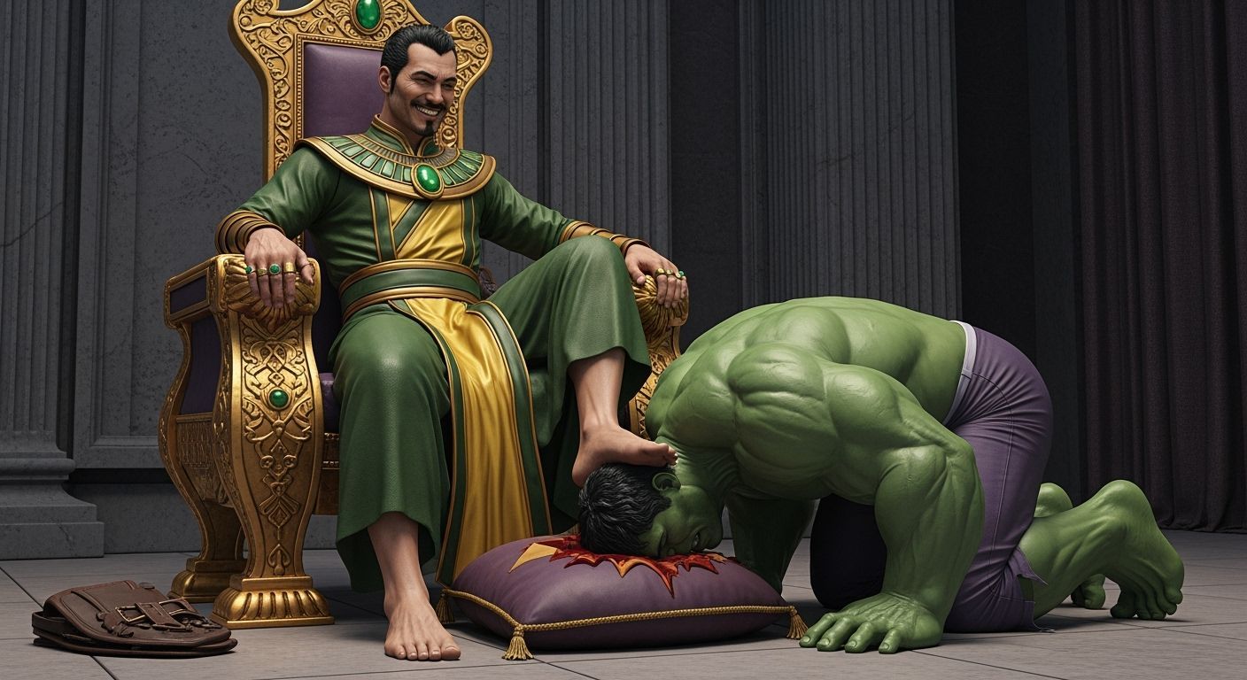 Marvel's Mandarin Tramples Hulk in Hyperrealistic Comic Art