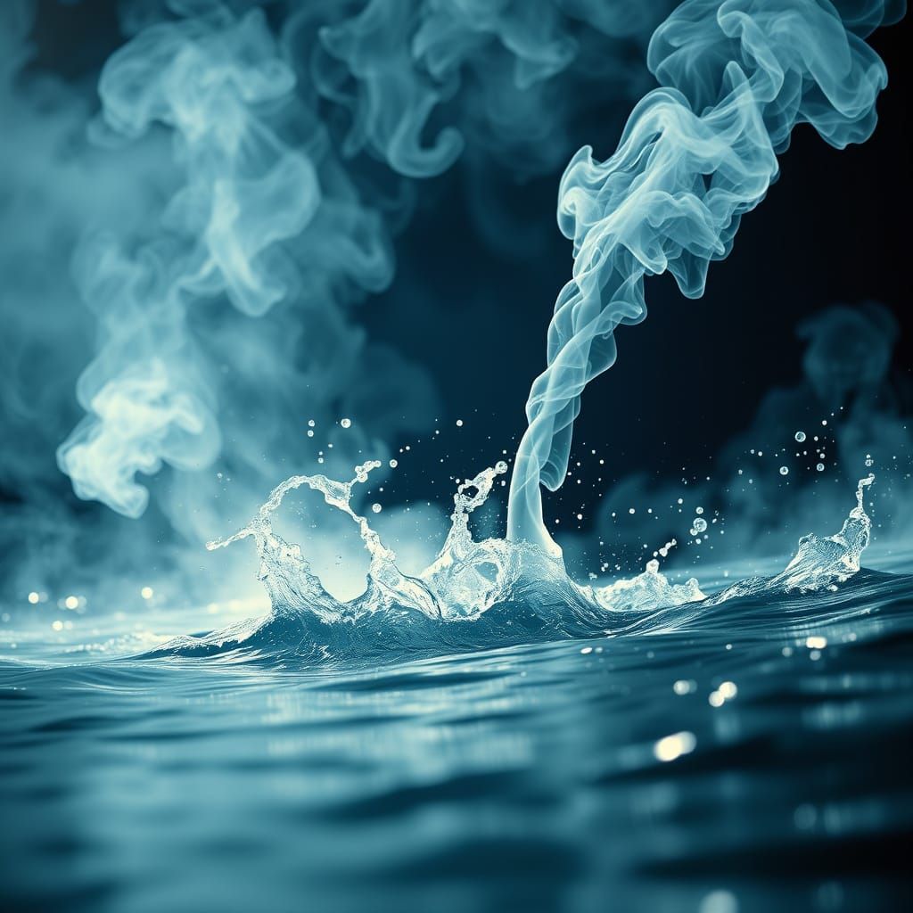 Ethereal Waves in Hyperrealistic Art