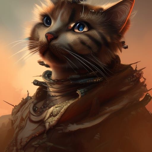 Battle-Scarred Cat Concept Art