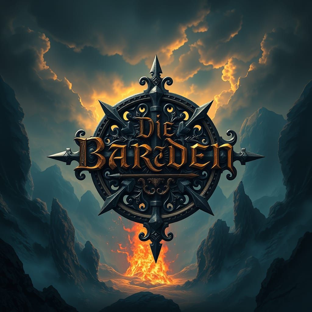 Medieval Fantasy Emblem in Rich, Mystical Backdrop