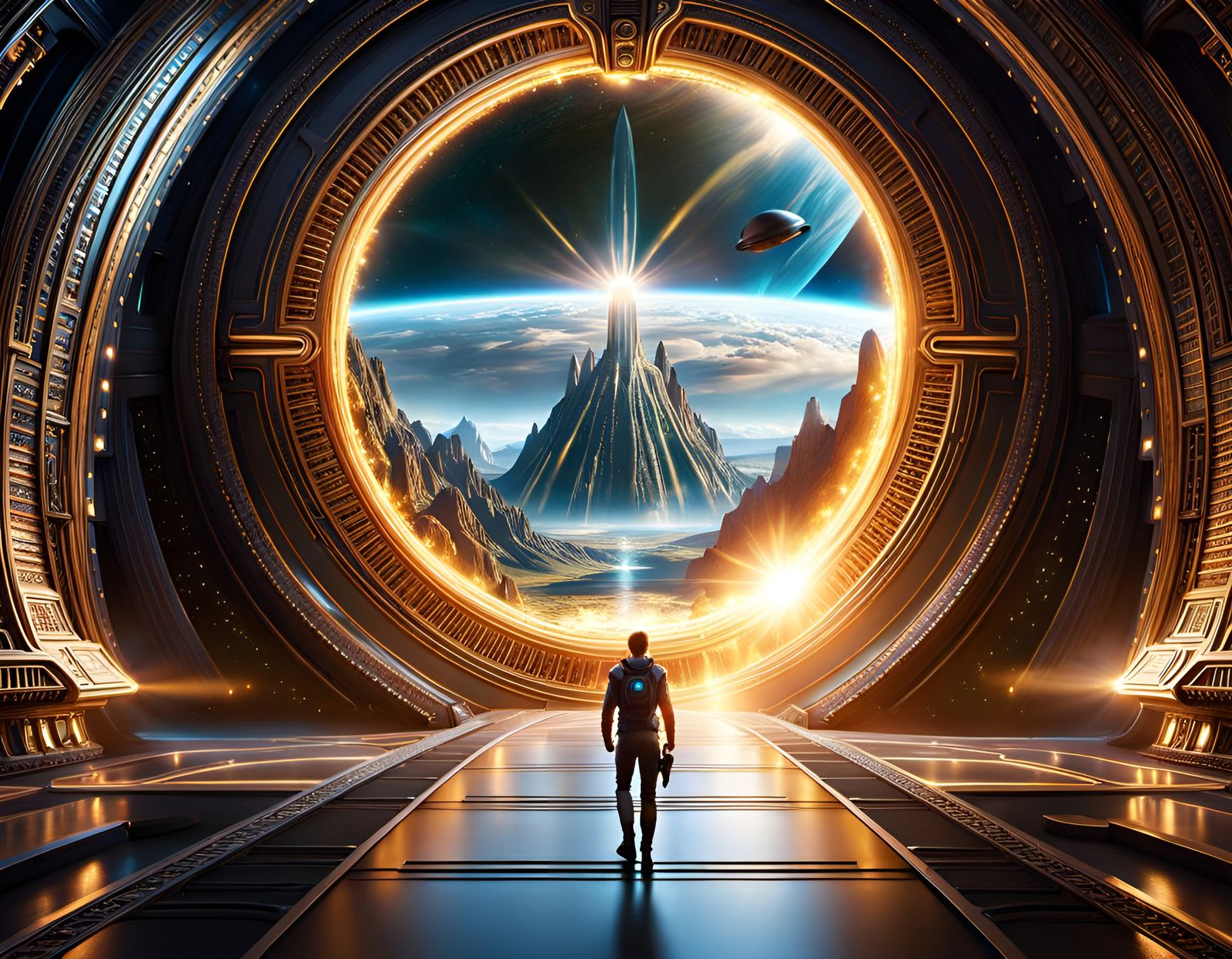 Aliens Arriving Through Portal: Matte Painting