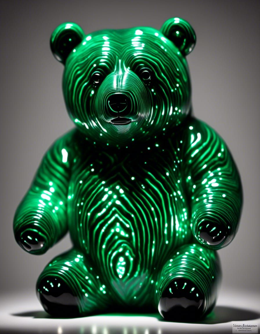 UV Blacklight Bear Portrait in Microphotography Style