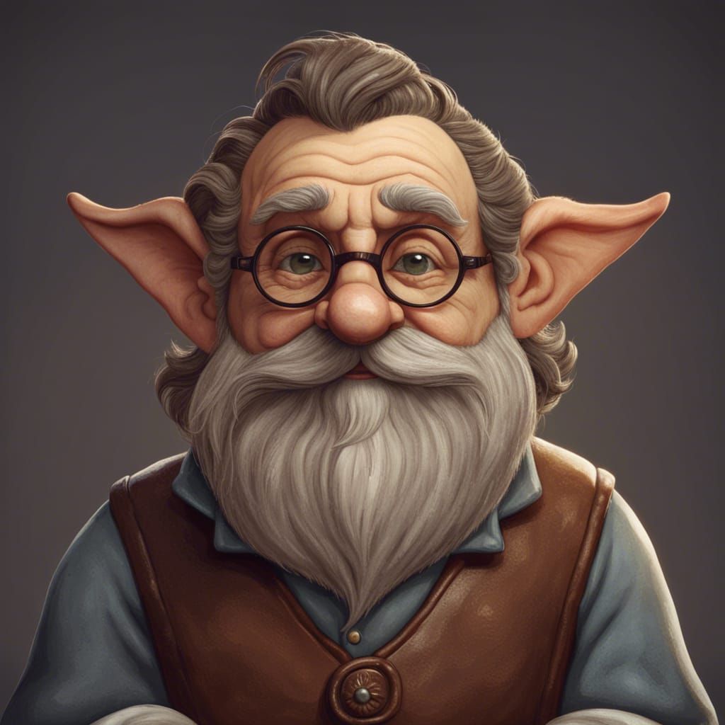 Fantasy Gnome Historian Portrait in Detailed Art Style
