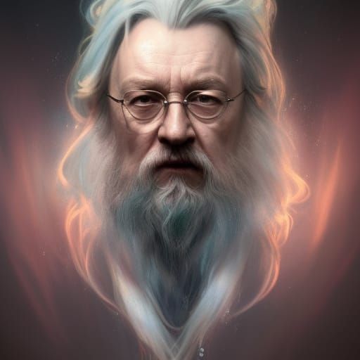 Dumbledore Portrait in Hyperdetailed Art Nouveau Style