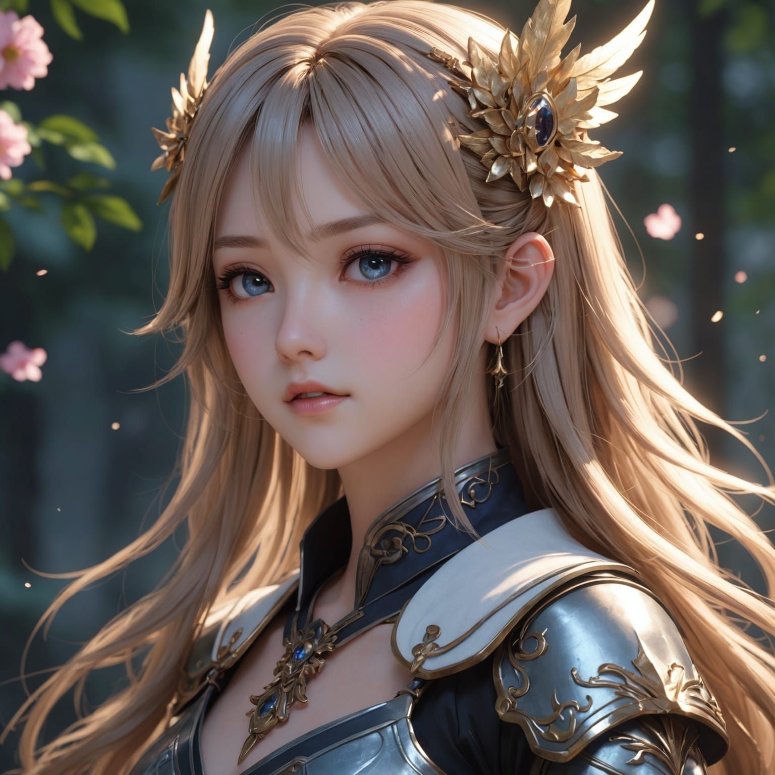 Blissful Anime Character in Detailed 3D Art