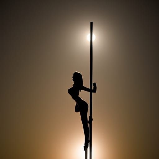 Fantasy Pole Dancing Girl Under the Moon
