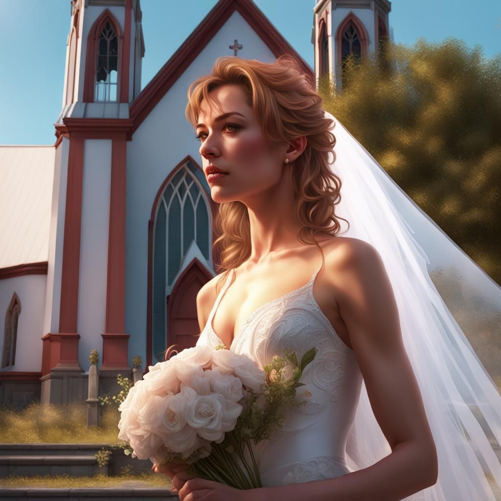 1990s Bride and Firebird: Hyperrealistic Concept Art