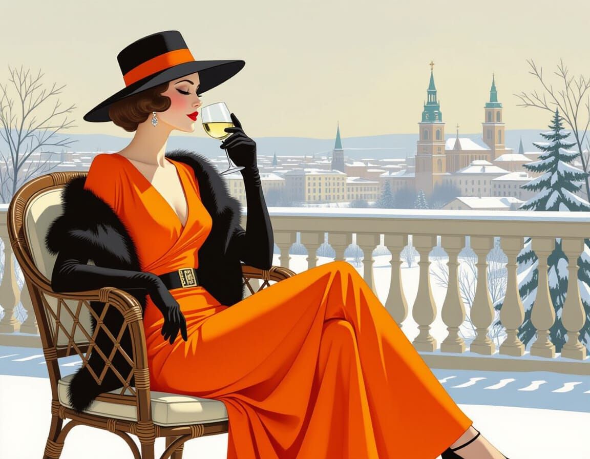 A Glass of White Wine Somewhere in Russia