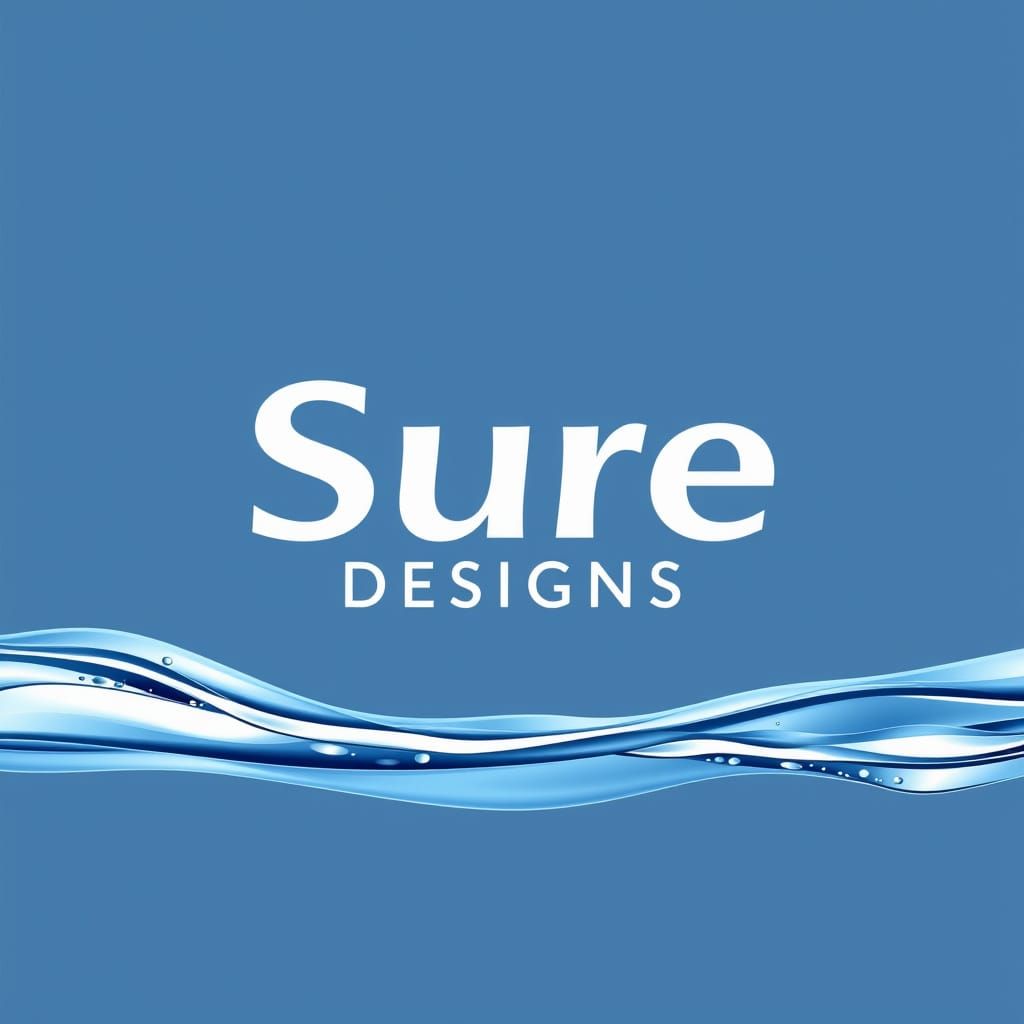Sure Designs Water Filtration Logo in Minimalist Style
