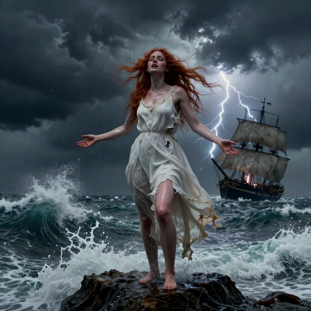 Siren Sings to Stormy Seas with Broken Frigate