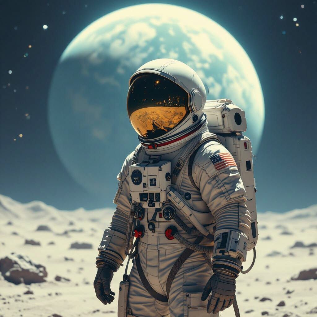 Astronaut Adrift: Cinematic Space Art Inspired by Giger